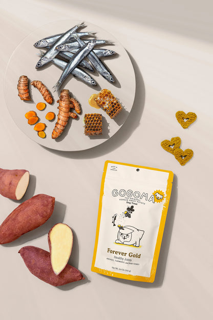 Forever Gold: Turmeric + Anchovy Treat for Mobility