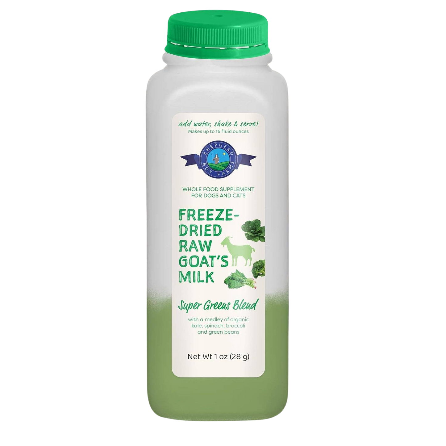 Freeze-Dried Raw Goat Milk Topper - Super Greens Blend
