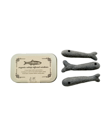 Organic Catnip Infused Wool Sardines 