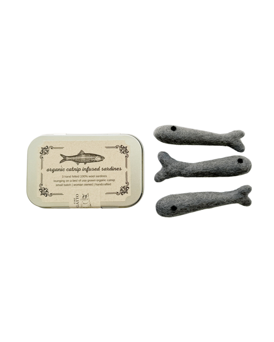 Organic Catnip Infused Wool Sardines 