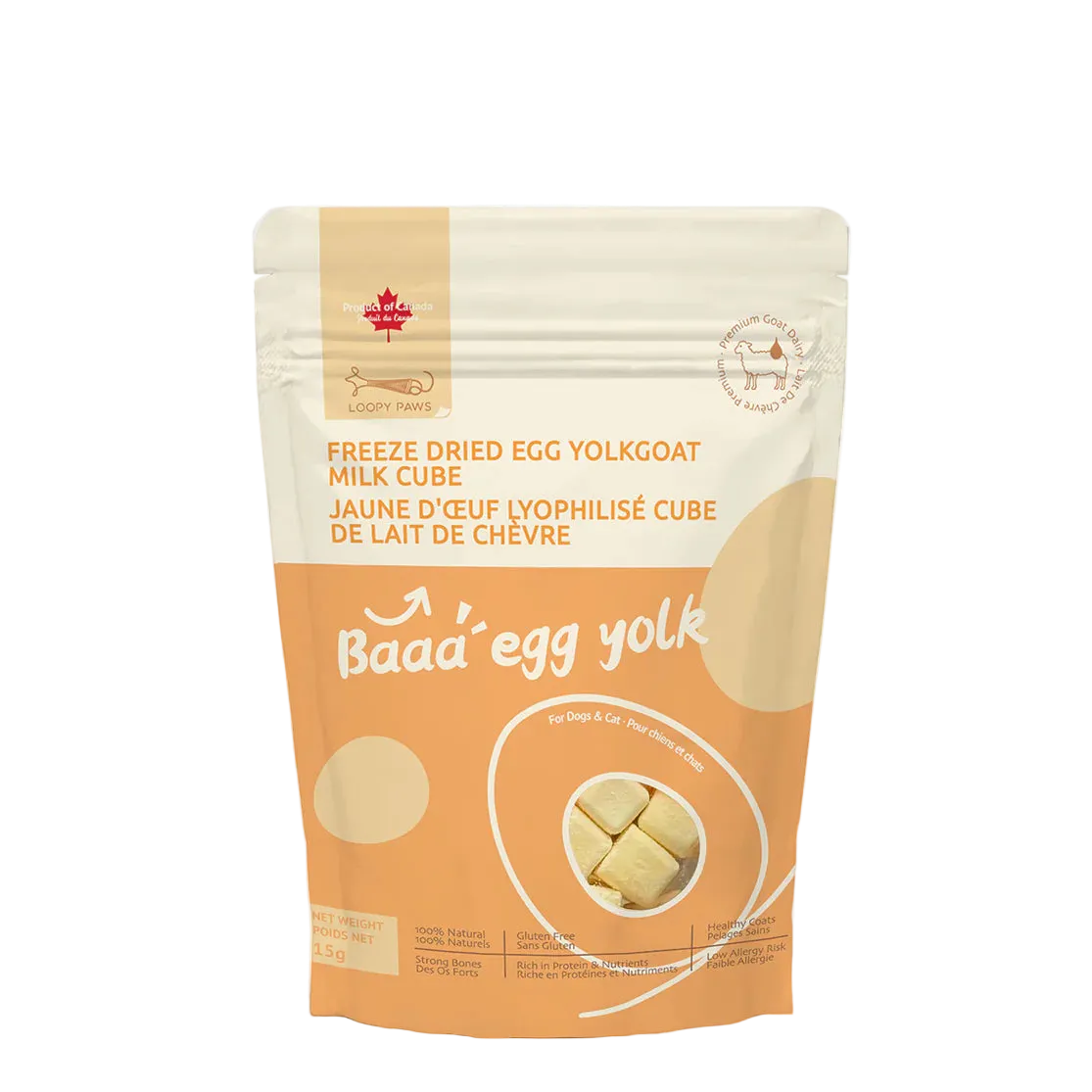 Freeze-Dried Egg Yolk Goat Milk Cube
