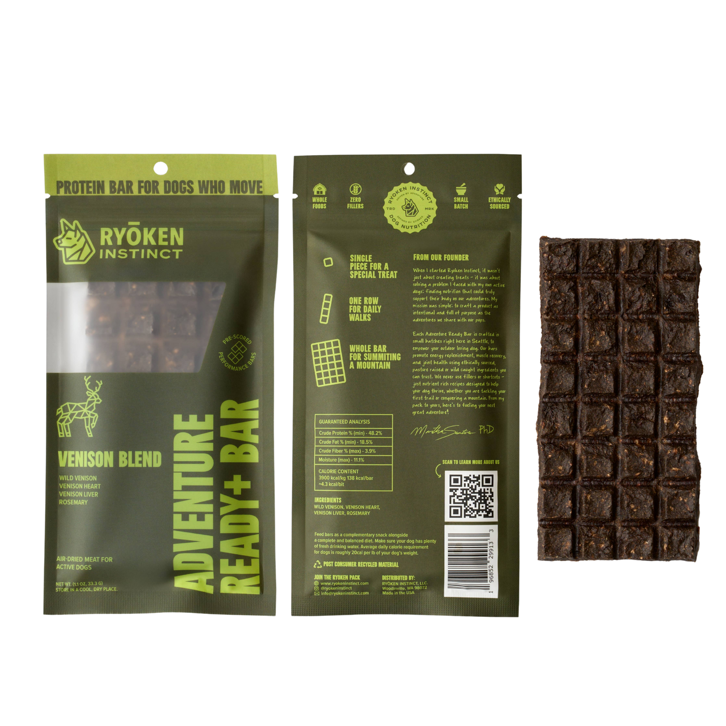 Venison Energy & Recovery Bar - Active Dogs